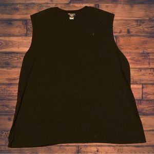 Champion Blackout Logo Cutoff Tee Streetwear Reebok Nike Adidas Yeezy